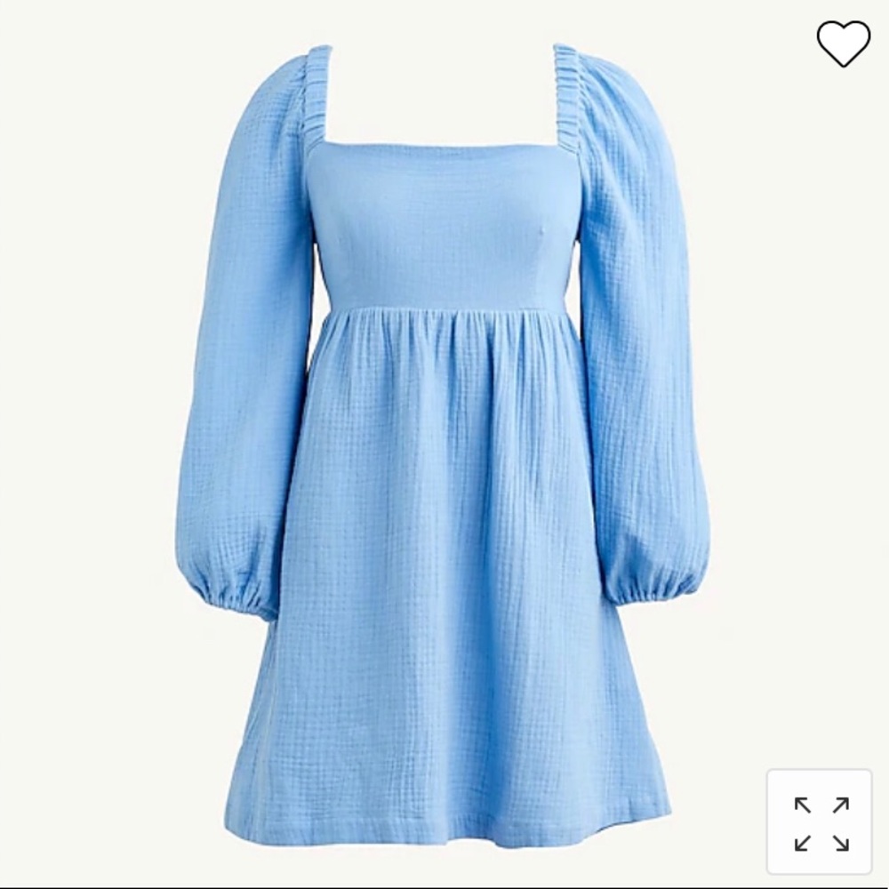 J. Crew Blue Square Neck Soft Gauze Dress in XXL